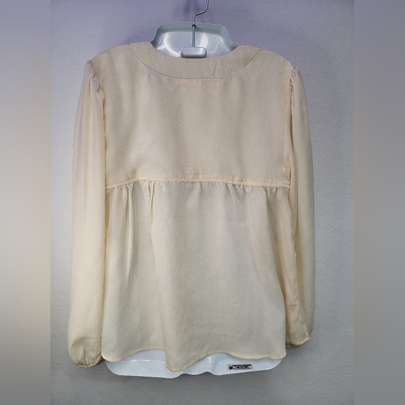 Band Of The Free Cash Top In Ivory Long Sleeve V-neck Top Size Medium - Picture 4 of 10